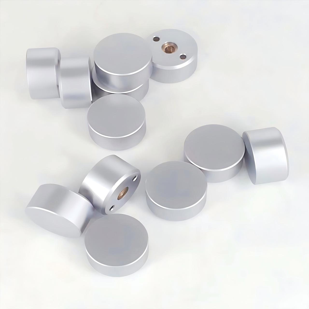 CNC machined metal part with chrome plating finish for high hardness, corrosion protection, and mirror-like surface appearance.