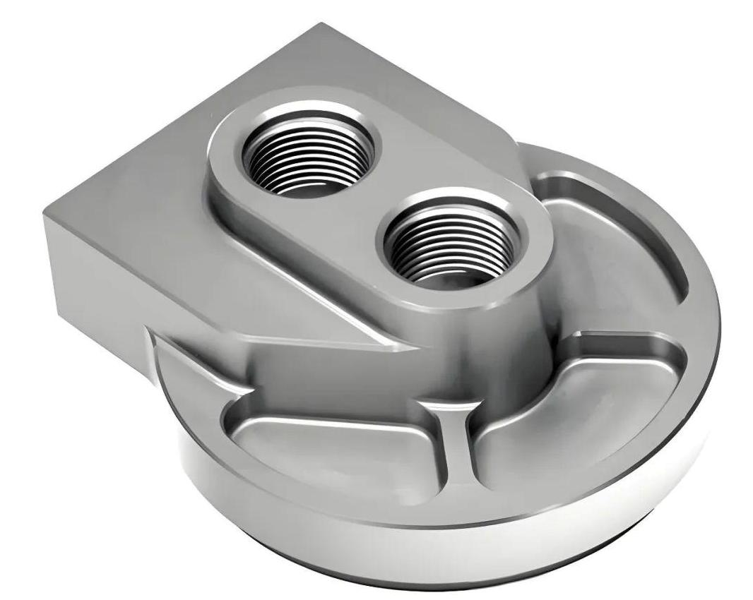 CNC milling stainless steel metal part, showing precision machining, multi-axis milling, and high-quality surface finish.