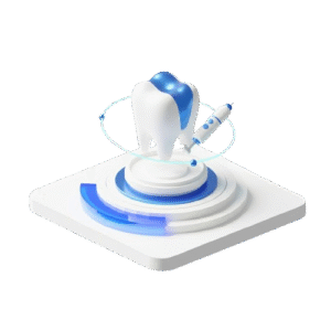 Dental and medical icon representing healthcare services, dental care, and precision medical manufacturing.