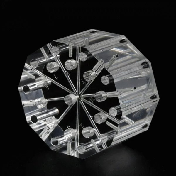 Precision CNC Milling Transparent Acrylic (PMMA) Precision CNC milling of transparent acrylic (PMMA) part with high optical clarity and smooth surface finish.