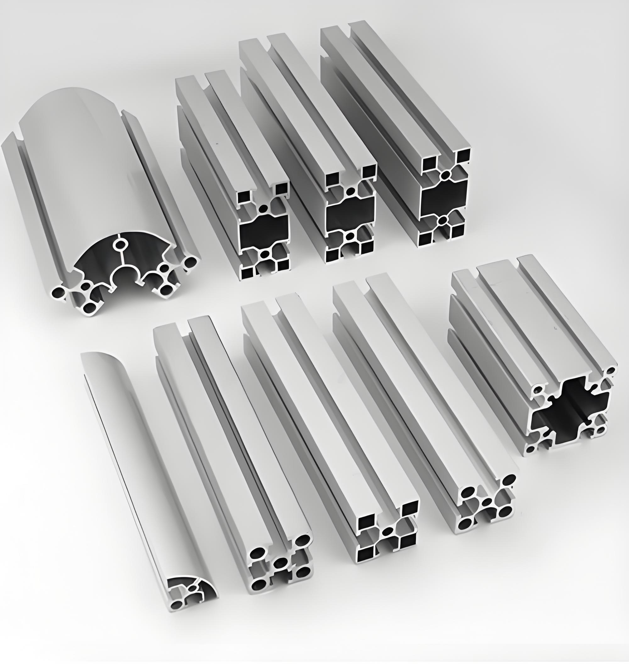 Aluminum alloy extruded parts with precision dimensions and high-quality surface finish