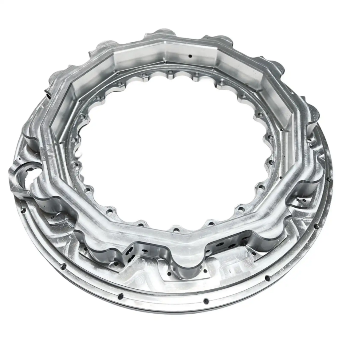 As machined surface finish showing precise tool marks and smooth texture from CNC machining process