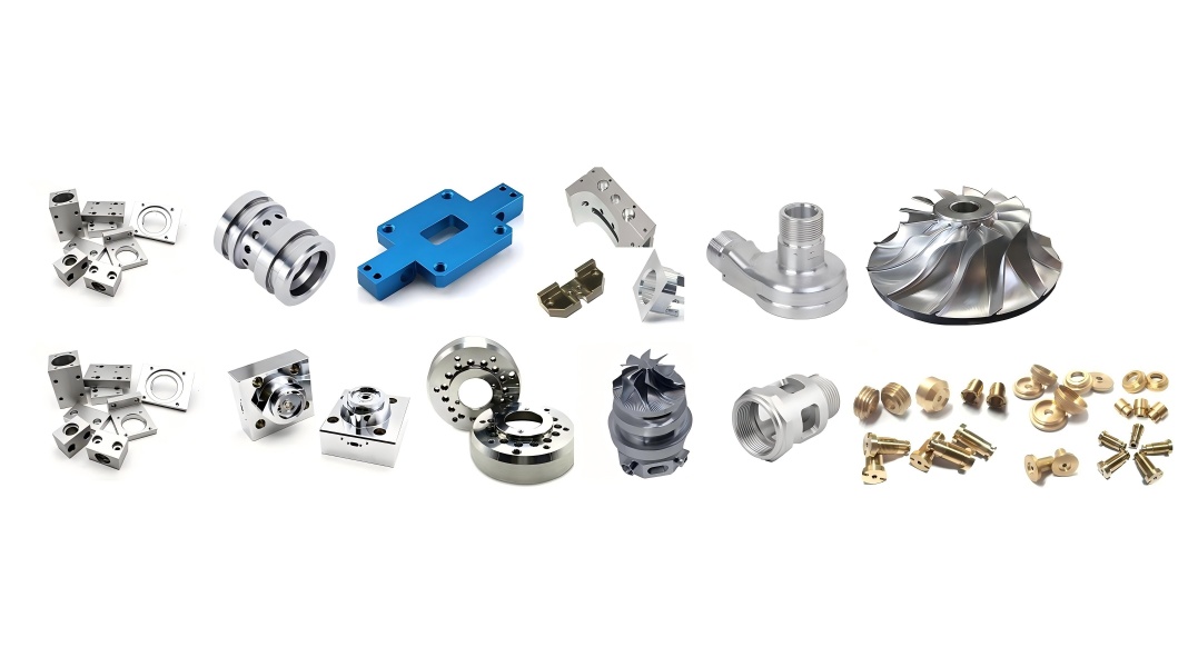 Precision CNC machined parts in multiple materials — high-quality custom metal and plastic components manufactured with advanced CNC milling and turning technology.