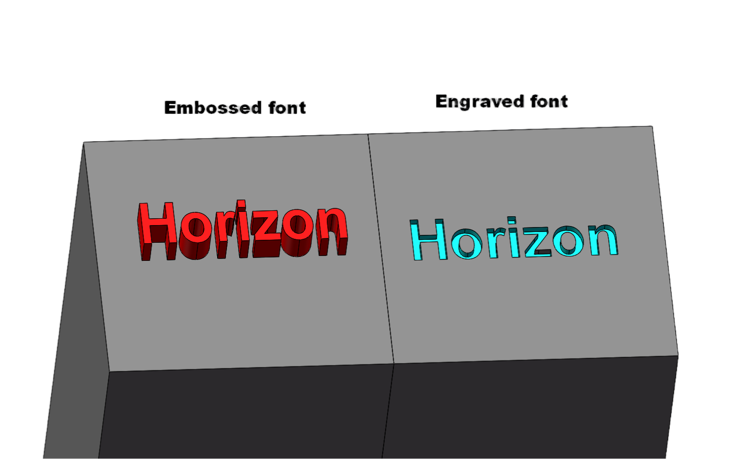 Embossed Font Design on Metal or Plastic Surface