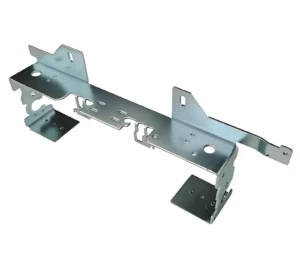 Sheet metal formed steel part with precision bending and forming for industrial, automotive, and electronic applications.