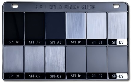 SPI plastic mold surface finish grades chart showing different polishing levels for injection molding