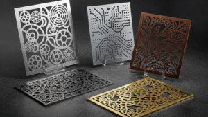 Precision laser-cut metal decorative panels with complex patterns