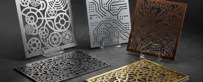 Precision laser-cut metal decorative panels with complex patterns