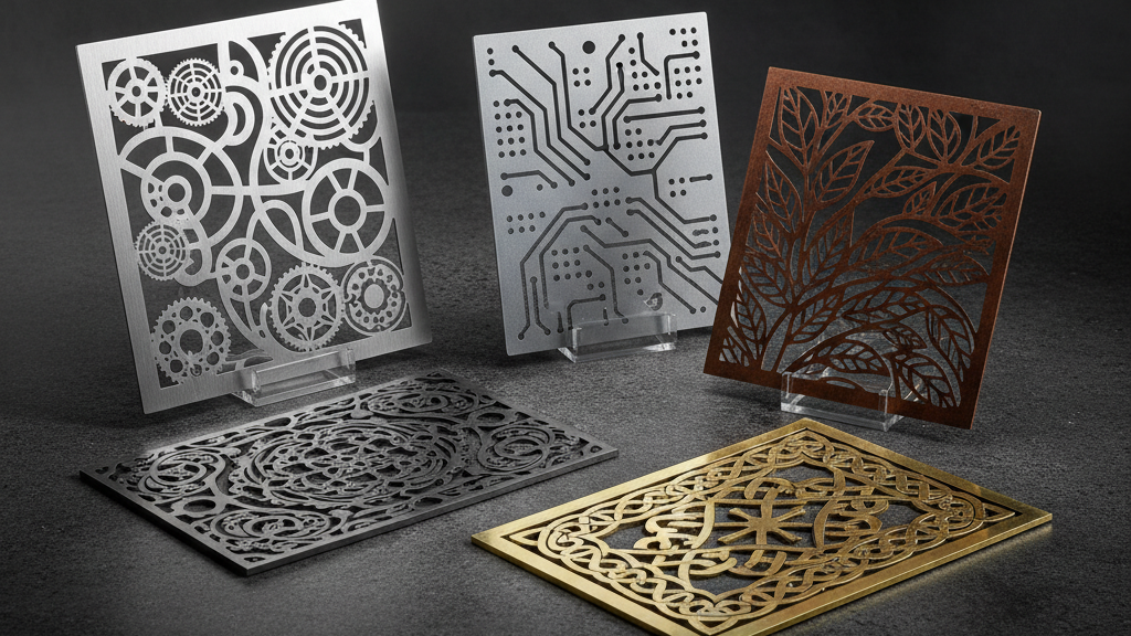 Precision laser-cut metal decorative panels with complex patterns