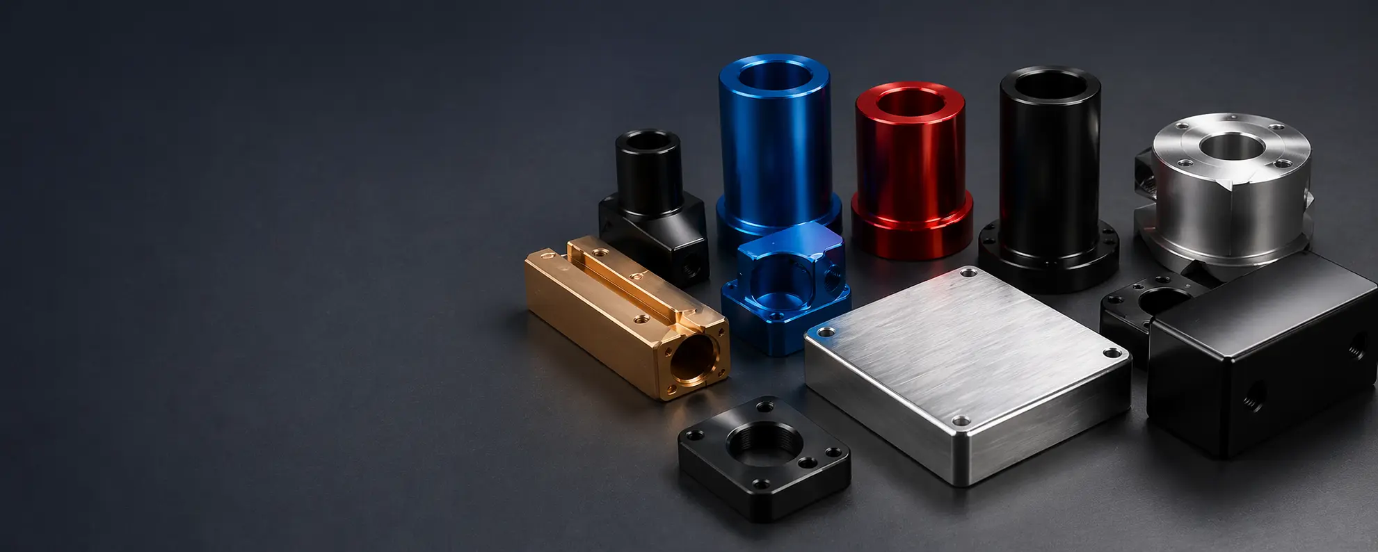 CNC Machined Parts with Different Surface Finishes CNC machined parts with different surface finishes for anodizing selection